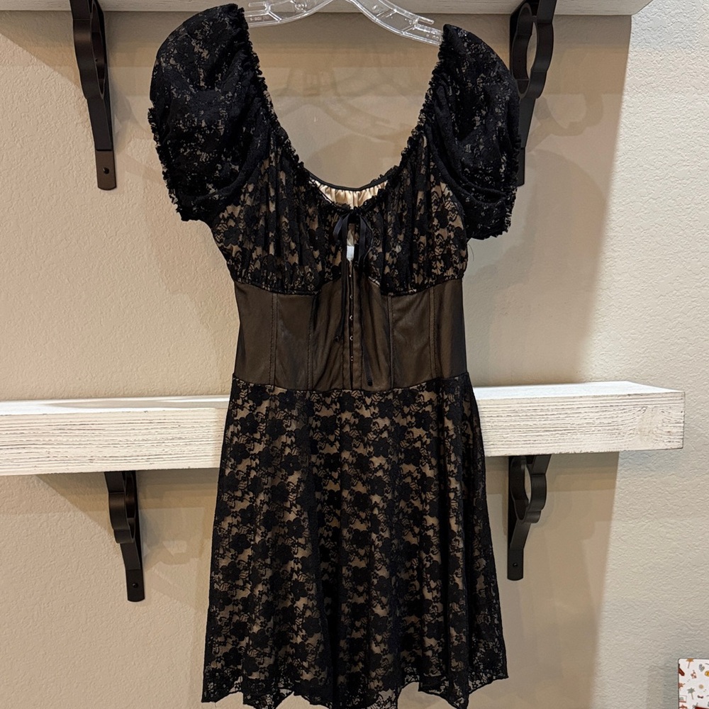 Urban Outfitters Angelica Lace Dress with Puff Sleeves